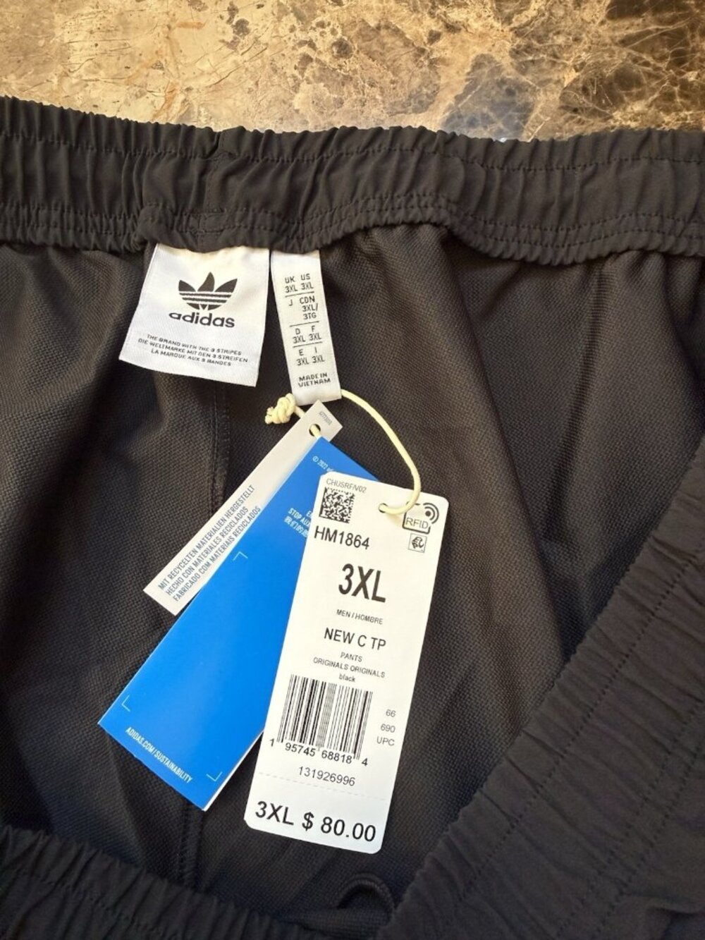 Adidas Originals Men’s 3XL High Rise Tapered Leg Track Pants Immense Navy NWT - Picture 3 of 10
